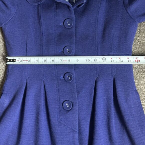 Forever 21 Women’s Big Button Purple Peacoat Size M Vtg Retro Coquette Babydoll - Picture 9 of 16